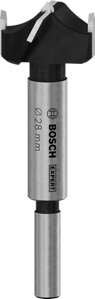 Broca Bosch EXPERT para corte de dobradiças de madeira laminada de 28 mm.